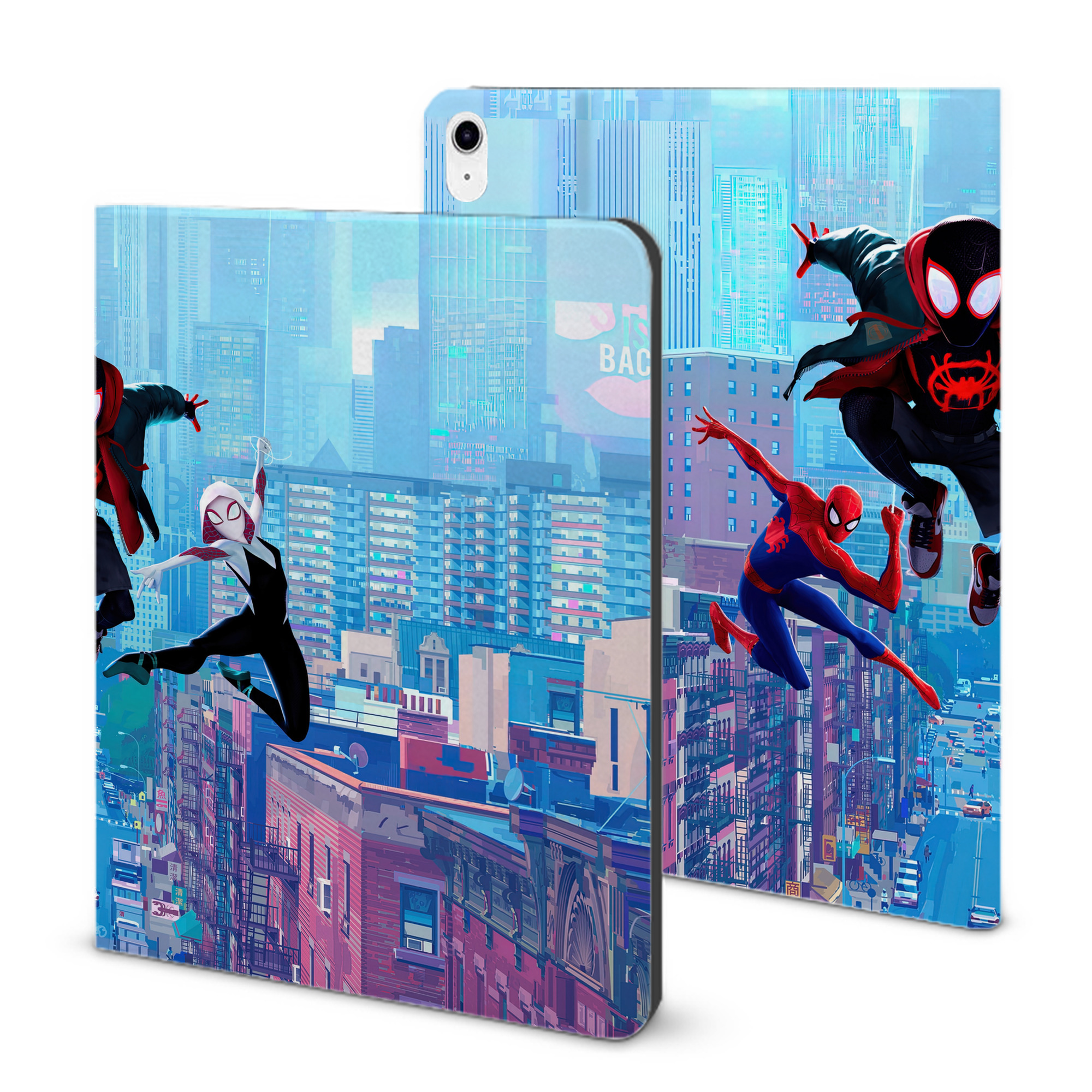 （画像用） Spider Man スパイダーマン IPad ケース ブック型 PUレザー TPU 耐衝撃 軽量 薄型 ペン収納なし 全面保護 IPad 各モデル対応
